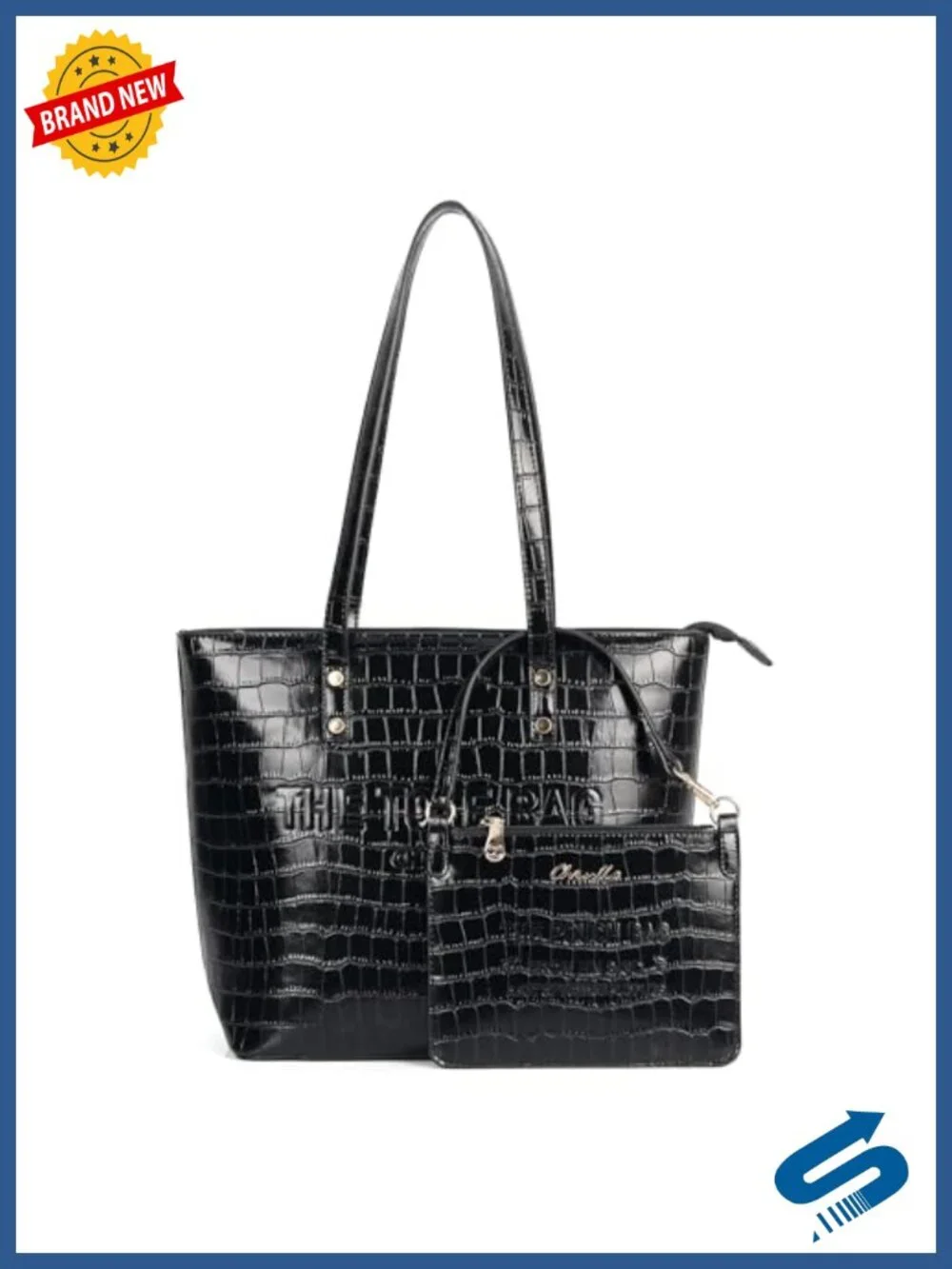 Medium PU Leather Top Handle Tote Bag with Zipper